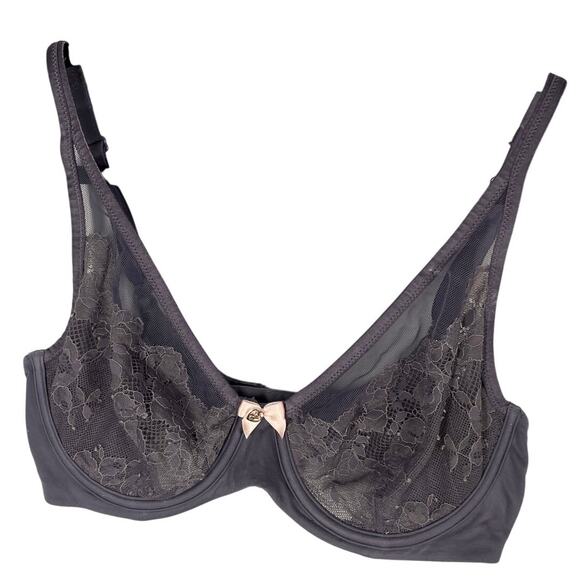 Victoria's Secret, Size 34D, Dusty Purple Demi Bra, Sheer Lace, 3 Way Straps - Picture 1 of 11